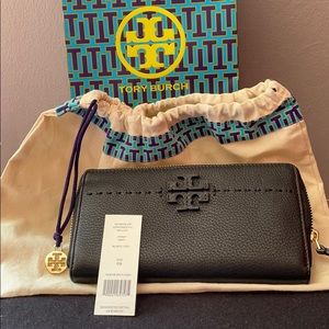 Tory Burch McGraw Leather Continental Zip Wallet